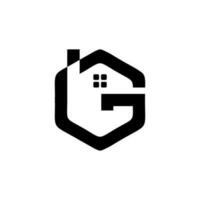 inspiration de conception de logo de maison lettre g vecteur