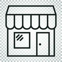 boutique vecteur icône. magasin construire illustration. affaires concept Facile plat pictogramme sur isolé Contexte.