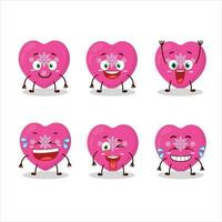 dessin animé personnage de l'amour rose Noël avec sourire expression vecteur