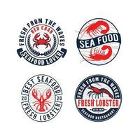 Fruit de mer restaurant logo, rouge crevette logo, rouge Crabe logo, rouge crevette logo vecteur