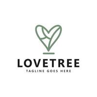l'amour arbre logo conception modèle, vecteur icône illustration