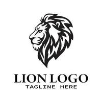 tête Lion crinière partie logo vecteur