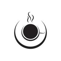 café magasin logo modèle, Naturel abstrait café tasse avec fumer, café maison emblème, Créatif café logotype, moderne branché symbole conception vecteur illustration isolé sur blanc Contexte signe