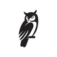 élégant sage hibou oiseau perche logo, icône, symbole conception illustration vecteur
