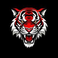 majestueux tigre main tiré logo illustration capturer force et beauté. parfait pour audacieux et féroce marque identités vecteur