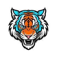 majestueux tigre main tiré logo illustration capturer force et beauté. parfait pour audacieux et féroce marque identités vecteur