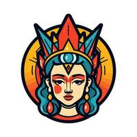 chicano fille main tiré logo conception artistique représentation de chicano fierté et identité. riches dans symbolisme, cette illustration transmet patrimoine, beauté, et responsabilisation vecteur