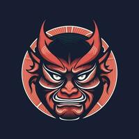 oni hannya masque illustration une captivant mélange de traditionnel et féroce, symbolisant force et passion. parfait pour audacieux l'image de marque et dessins vecteur