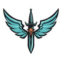 épée ailes logo symboles vecteur agrafe art illustration