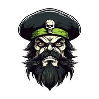 pirates crâne zombi tête vecteur agrafe art illustration