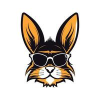 une cool et élégant lapin portant des lunettes de soleil vecteur agrafe art illustration, exsudant une sens de confiance et tendance, parfait pour mode vers l'avant dessins et hanche l'image de marque