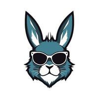 une cool et élégant lapin portant des lunettes de soleil vecteur agrafe art illustration, exsudant une sens de confiance et tendance, parfait pour mode vers l'avant dessins et hanche l'image de marque