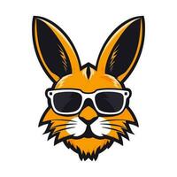 une cool et élégant lapin portant des lunettes de soleil vecteur agrafe art illustration, exsudant une sens de confiance et tendance, parfait pour mode vers l'avant dessins et hanche l'image de marque