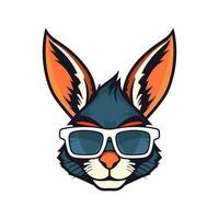 une cool et élégant lapin portant des lunettes de soleil vecteur agrafe art illustration, exsudant une sens de confiance et tendance, parfait pour mode vers l'avant dessins et hanche l'image de marque