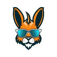 une cool et élégant lapin portant des lunettes de soleil vecteur agrafe art illustration, exsudant une sens de confiance et tendance, parfait pour mode vers l'avant dessins et hanche l'image de marque