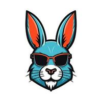 une cool et élégant lapin portant des lunettes de soleil vecteur agrafe art illustration, exsudant une sens de confiance et tendance, parfait pour mode vers l'avant dessins et hanche l'image de marque