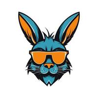 une cool et élégant lapin portant des lunettes de soleil vecteur agrafe art illustration, exsudant une sens de confiance et tendance, parfait pour mode vers l'avant dessins et hanche l'image de marque