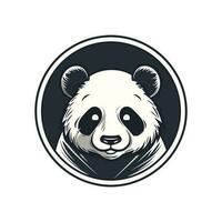 Panda mascotte logo vecteur agrafe art illustration