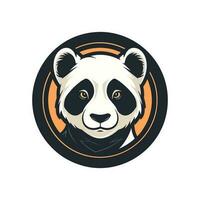 Panda mascotte logo vecteur agrafe art illustration