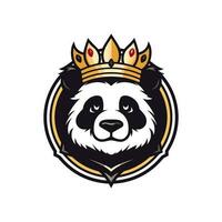 Panda portant une couronne vecteur agrafe art illustration