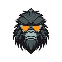 gorille portant des lunettes de soleil vecteur agrafe art illustration