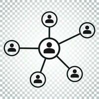 réseau vecteur icône. gens lien vecteur illustration. Facile affaires concept pictogramme.
