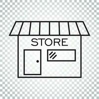 boutique icône vecteur illustration dans plat style. magasin symbole. Facile affaires concept pictogramme.