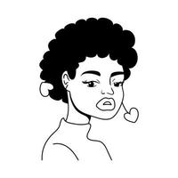 icône de style pop art femme afro vecteur