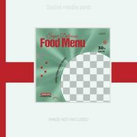 moderne ensemble de modifiable carré bannière modèle conception pour nourriture poste. adapté pour social médias Publier restaurant promotion. vecteur
