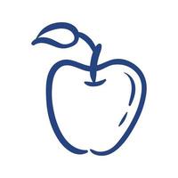 icône de style de forme libre de fruits frais pomme vecteur