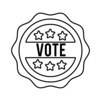mot de vote dans l'icône de style de ligne d'élections de dentelle usa vecteur