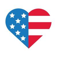 drapeau des élections américaines dans l'icône de style plat coeur vecteur