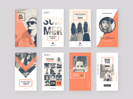 Fashion Instagram Story Template Pack de vecteur