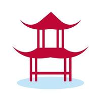 icône de style plat portail chinois vecteur