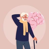 alzheimer confus grand-père vecteur