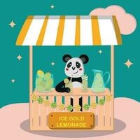 été du froid les boissons bébé vecteur illustration vente de limonade du froid limonade limonade magasin Panda