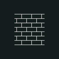 mur brique icône dans plat style isolé sur noir Contexte. mur symbole illustration dans ligne style. vecteur