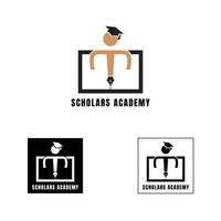 savants académie logo pour votre éducatif institut marque identité. éducatif logo conception. vecteur