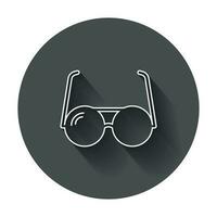 lunettes de soleil vecteur icône. lunettes plat illustration avec longue ombre.