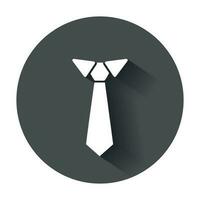 attacher plat icône. cravate vecteur illustration avec longue ombre.