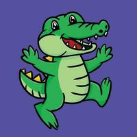 mignonne crocodile mascotte dessin animé personnage conception vecteur