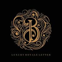 lettre b luxe Royal cercle ornement logo vecteur
