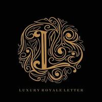 lettre l luxe Royal cercle ornement logo vecteur