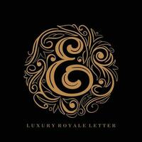 lettre e luxe Royal cercle ornement logo vecteur