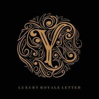 lettre y luxe Royal cercle ornement logo vecteur