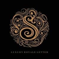 lettre s luxe Royal cercle ornement logo vecteur