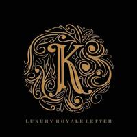 lettre k luxe Royal cercle ornement logo vecteur