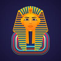 Pharaons d'or égyptiens masque icône illustration vectorielle vecteur
