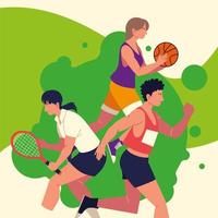 personnes pratiquant un sport vecteur