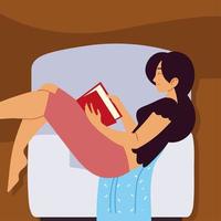 livre de lecture femme vecteur